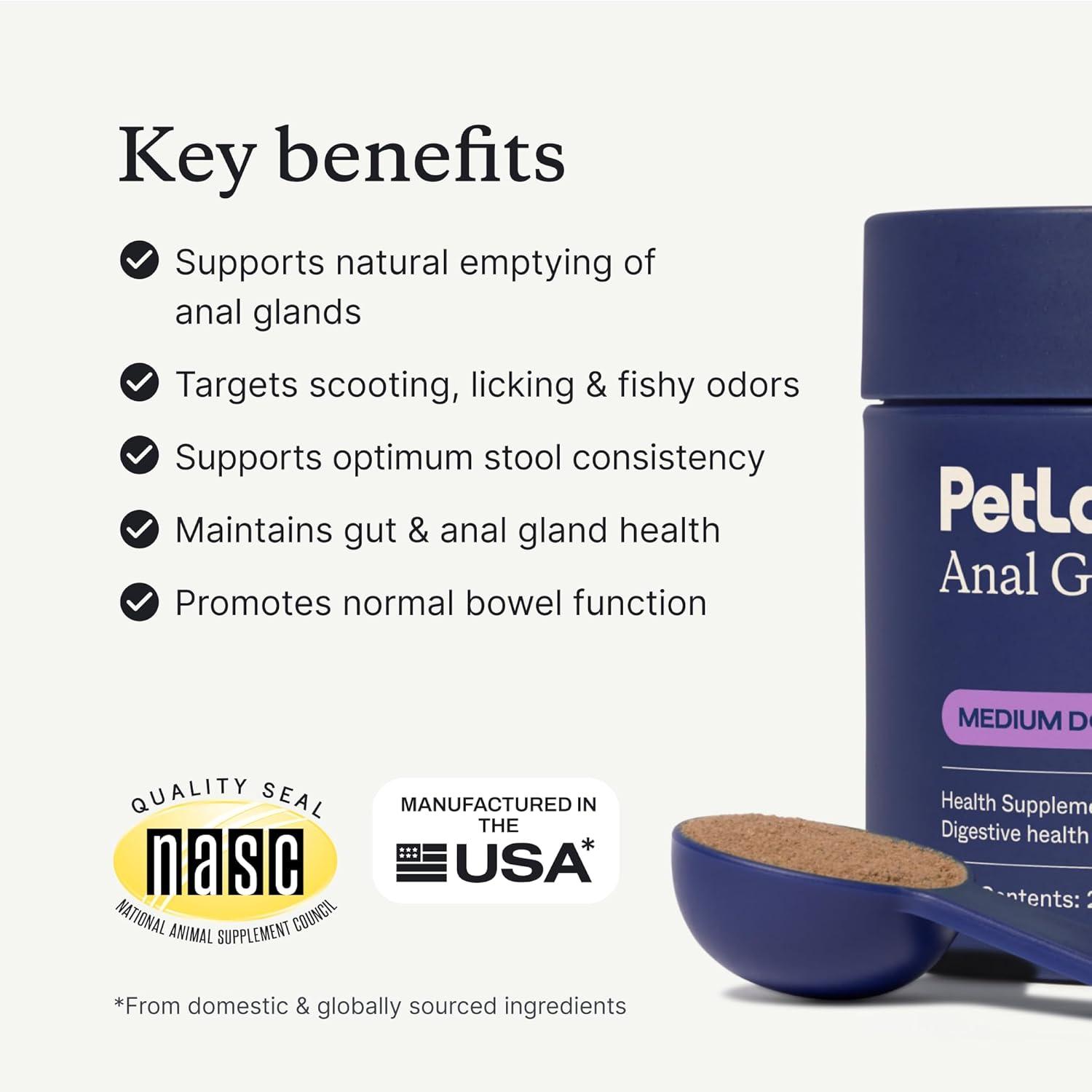 imagePetLab Co Anal Gland Support Tailored Powder Supports Anal Gland Health and Optimizes Stool Consistency Easy to Use Helps Target Scooting amp Fishy Rears for Medium DogsMedium Dogs