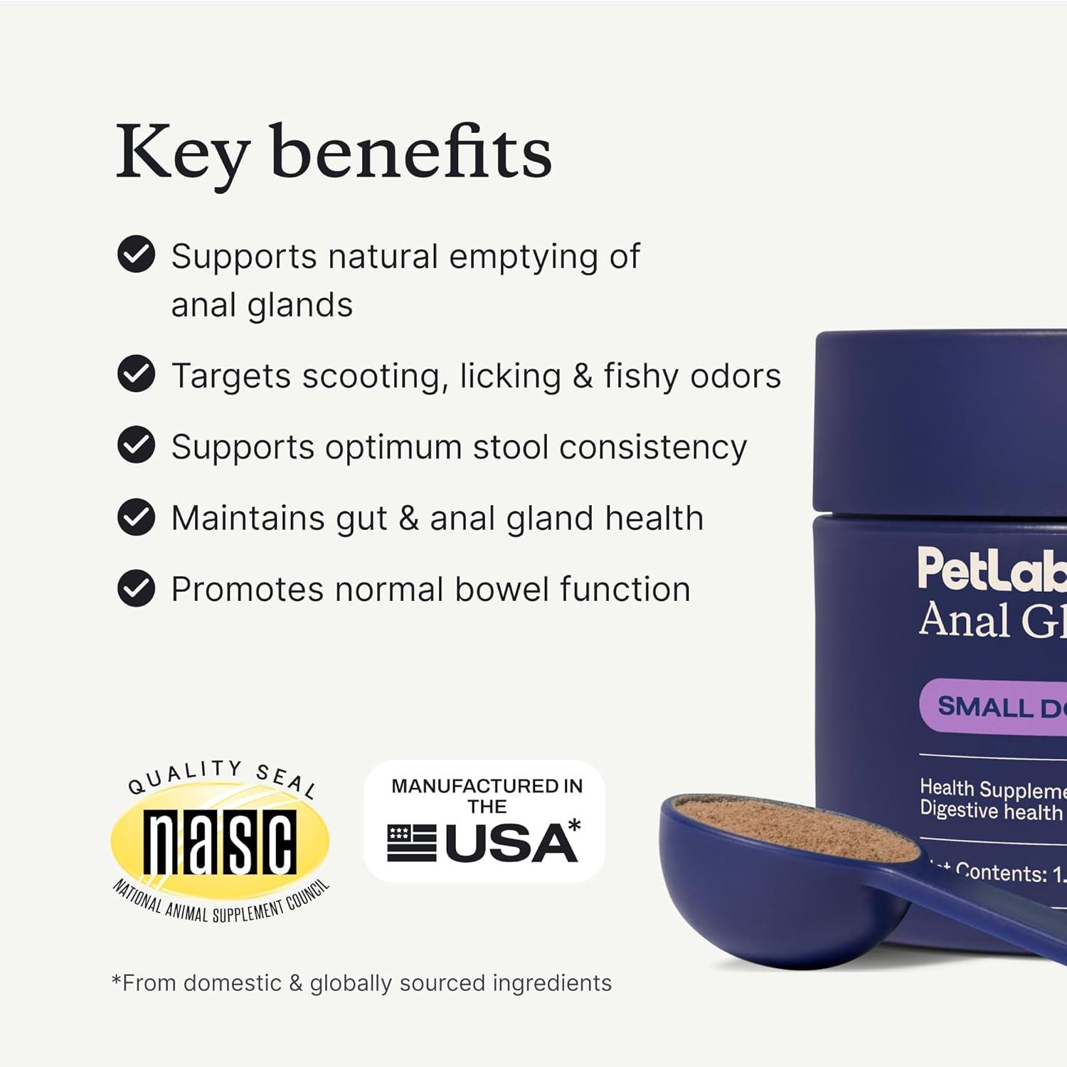 imagePetLab Co Anal Gland Support Tailored Powder Supports Anal Gland Health and Optimizes Stool Consistency Easy to Use Helps Target Scooting amp Fishy Rears for Medium DogsSmall Dogs