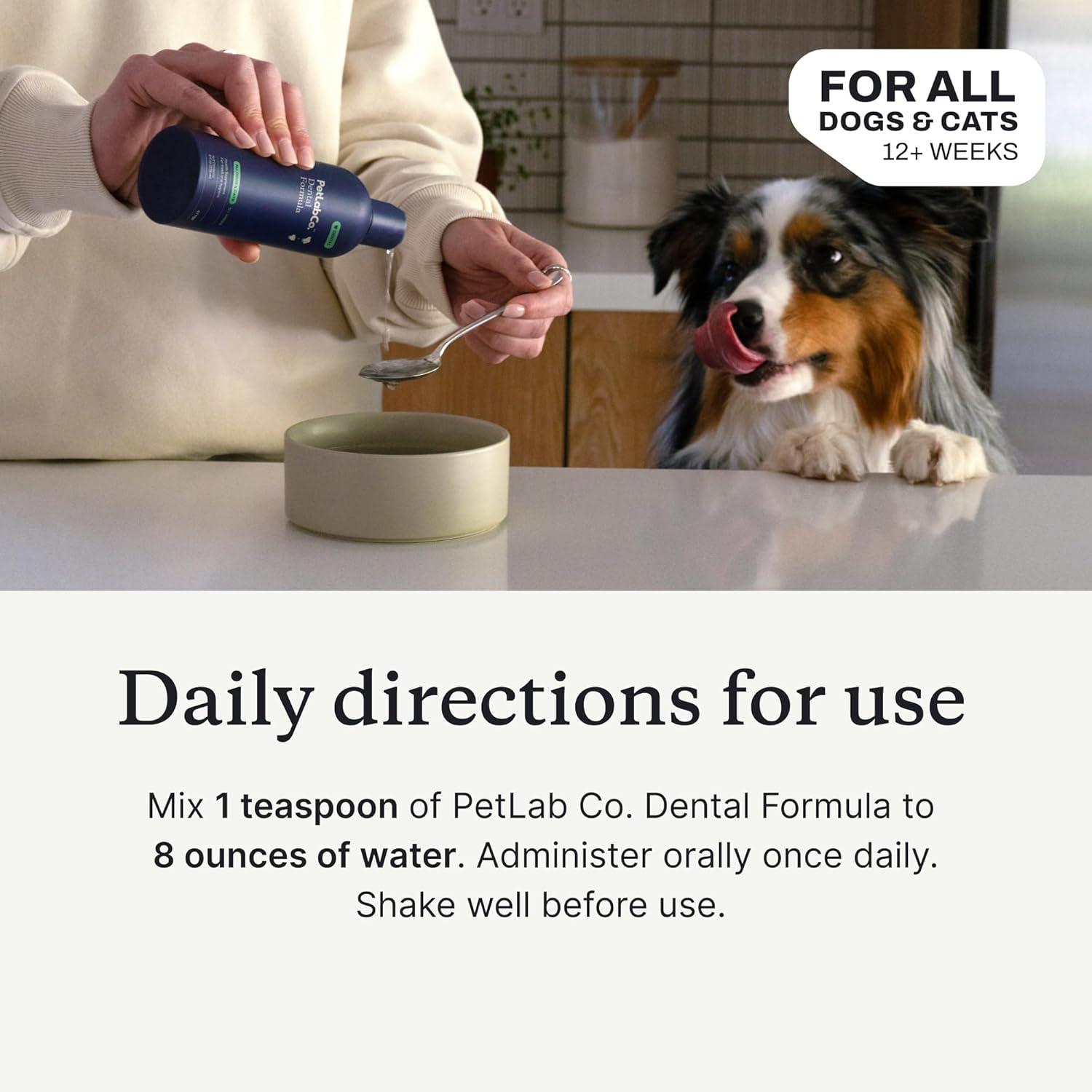 imagePetLab Co Cat and Dog Dental Formula Keep Dog Breath Fresh and Teeth Clean Supports Gum Health Water Additive Dental Care Targets Tartar Packaging May Vary16 Fl Oz Pack of 1
