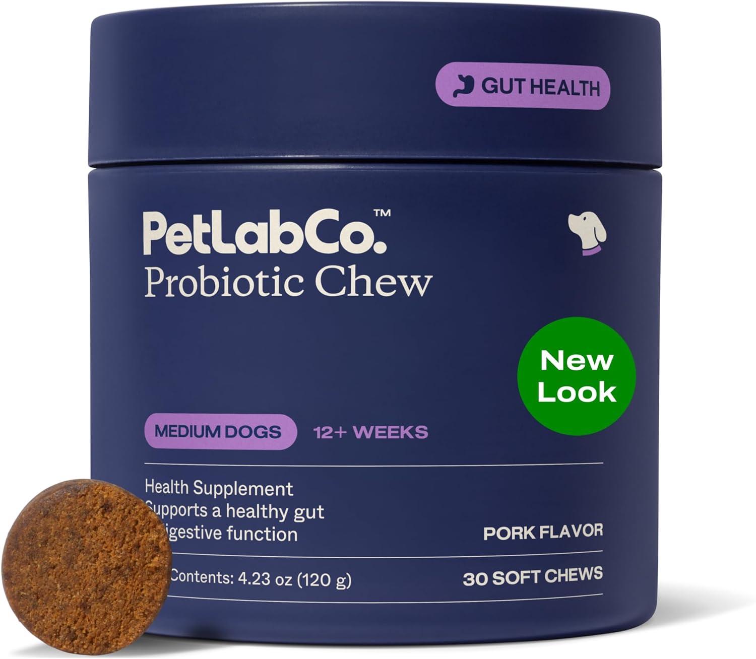 imagePetLab Co Probiotics for Dogs Support Gut Health Occasional Diarrhea Digestive Health Paw Licking amp Seasonal Allergies Pork Flavor 30 Soft Chews Formulated for Small DogsDogs