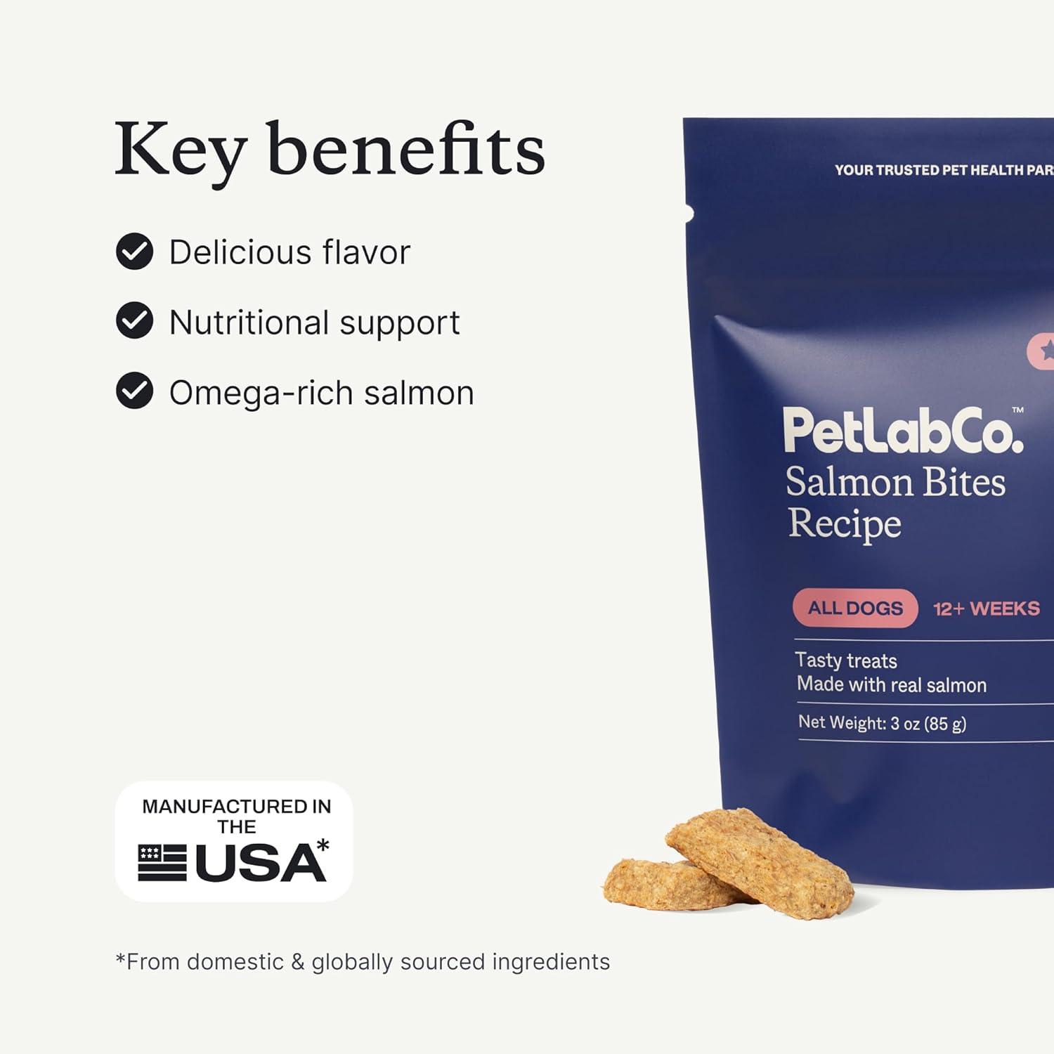 imagePetLab Co Salmon Bites for Dogs Rich in Beneficial Fatty Acids Vitamins amp Minerals Premium Salmon Dog Treats Your Pup Will Drool Over Carefully Selected Ingredients Delicious Reward