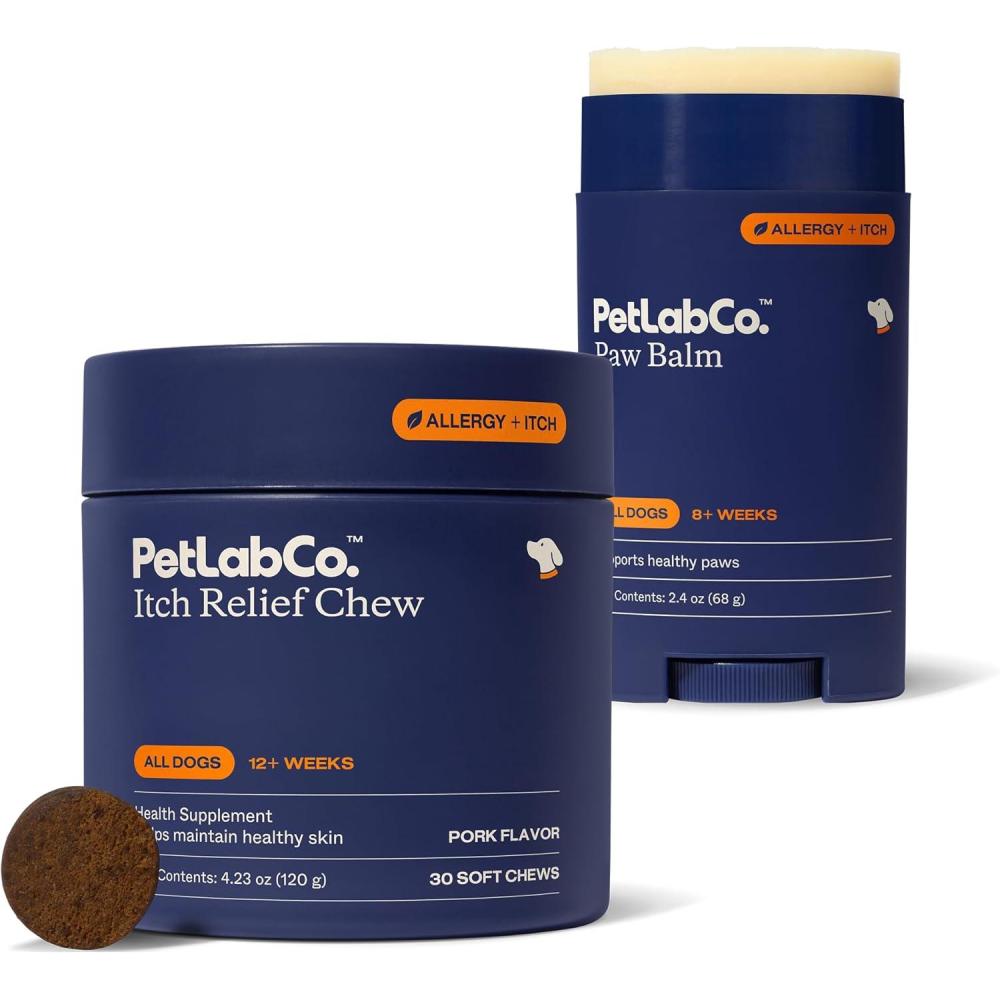 imagePetLab Co Skin Moisture Bundle Itch Relief Chews Designed to Support Optimum Skin Condition amp Occasionally Itchy Skin 30 Count amp Dog Paw Balm to Support amp Moisturize Dry Paws 24 Ounces