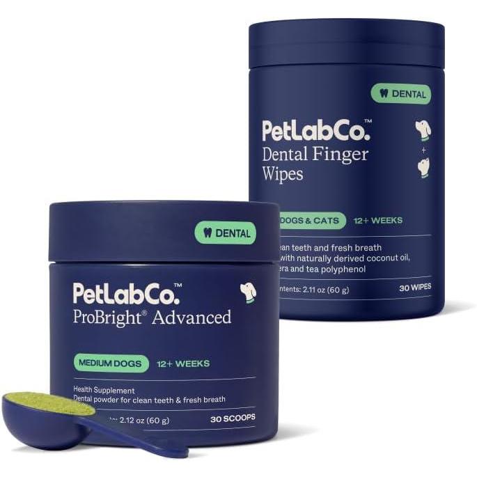 imagePetLab Co  Tooth amp Gum Support Bundle for Medium Dogs Dental Wipes for Everyday Dental Health Support amp Dental Powder for an Effortless Clean in 1 Scoop  Easy to use  Premium Quality Ingredients