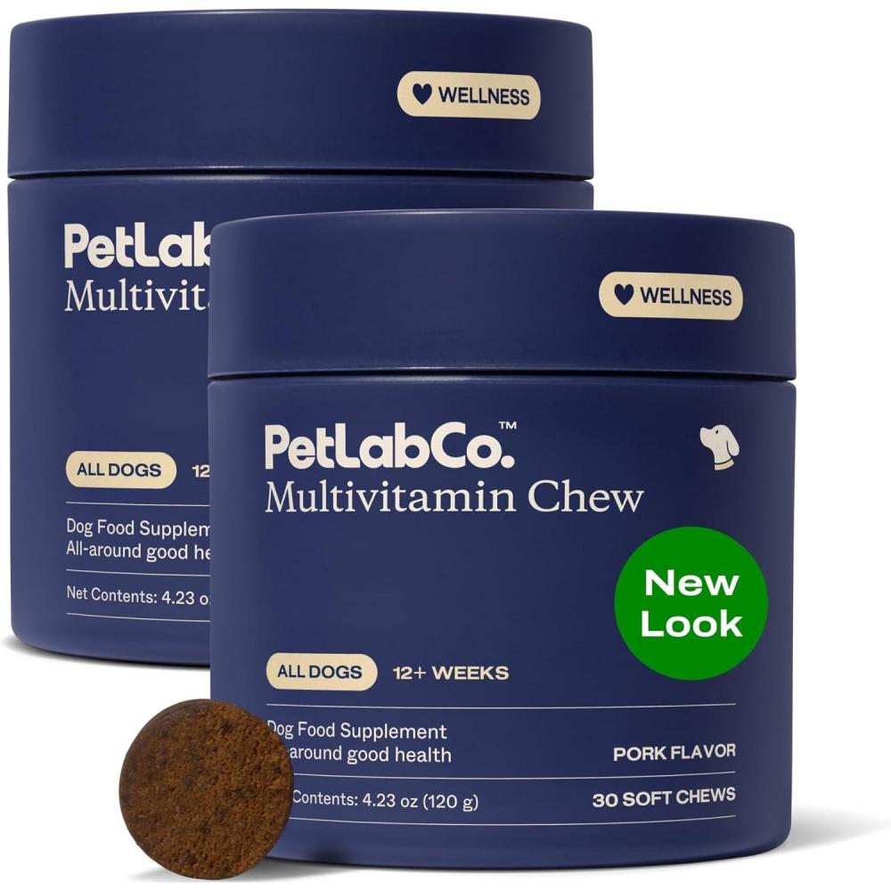 imagePetLab Co 22 in 1 Dog Multivitamin Support Dogs Immune Response Skin Coat Joints amp Overall Health Vitamins A E D B12 Minerals Antioxidants Chewable Pork Flavor Packaging May VaryValue 2Pack