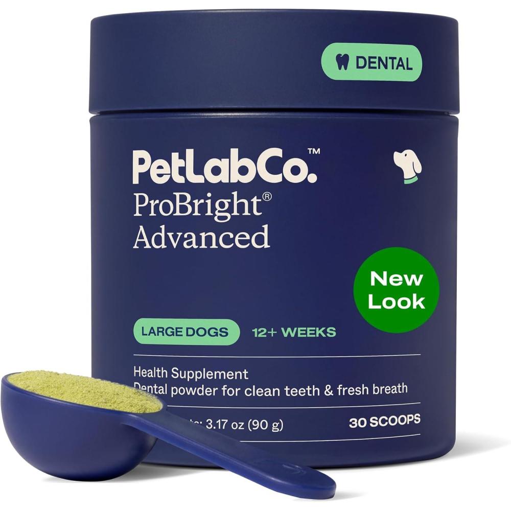 imagePetLab Co ProBright Advanced Dental Powder  Dog Breath Freshener  Teeth Cleaning Made Easy  Targets Tartar amp Bad Breath  Packaging May Vary  Formulated for Small DogsLarge Dogs