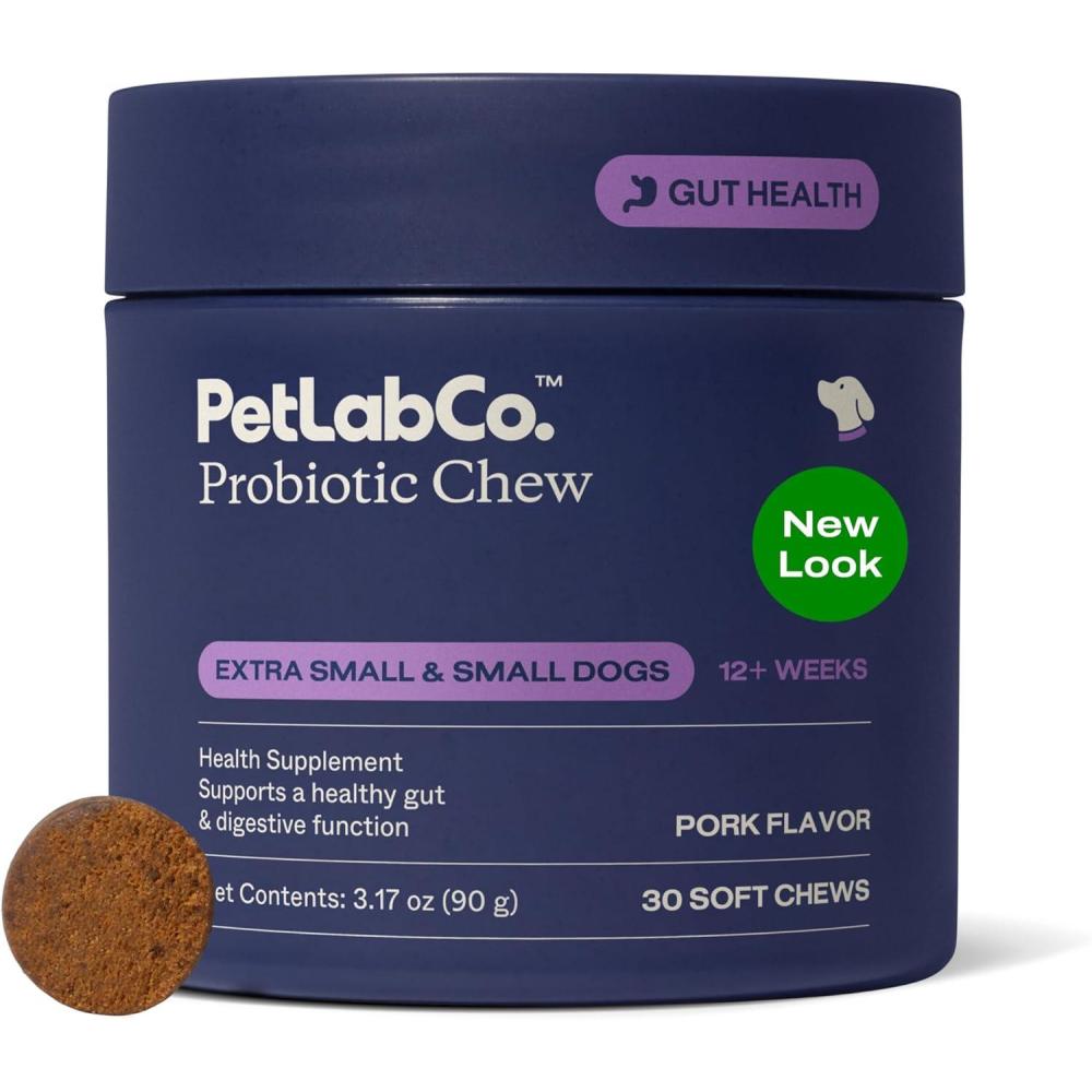 imagePetLab Co Probiotics for Dogs Support Gut Health Occasional Diarrhea Digestive Health Paw Licking amp Seasonal Allergies Pork Flavor 30 Soft Chews Formulated for Small DogsDogs
