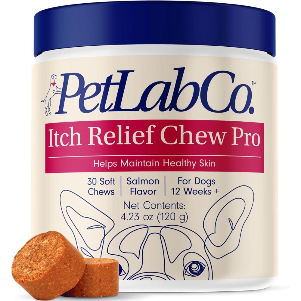 imagePetLab Co Salmon Itch Relief Chew Pro for Dogs  Omega 3 for Dogs Itch Supplement  Packed with Beneficial Fatty Acids for Healthy Skin  Seasonal Allergies Support  Packaging May Vary