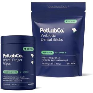 PetLab Co. – Pearly Whites Bundle: Dental Wipes Helps Freshen Breath & Provides A Thorough Clean & Dental Chews for Delicious Dog Dental Care – Easy to Use – Innovative Formulas