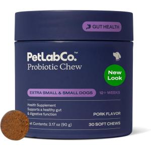 PetLab Co. Probiotics for Dogs – Support Gut Health, Occasional Diarrhea, Digestive Health, Paw Licking & Seasonal Allergies – Pork Flavor – 30 Soft Chews – Formulated for Small Dogs(Dogs)