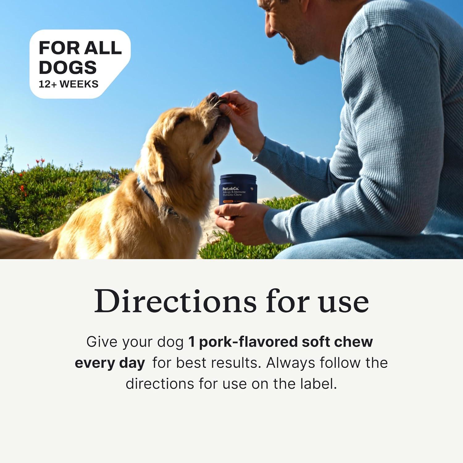 imagePetLab Co Allergy amp Immune Daily Probiotics for Dogs Supports Yeast Production Seasonal Allergies Intermittent Itchiness Gut amp Digestive Health 30 Chews for Small Dogs Packaging May VaryLarge Dogs