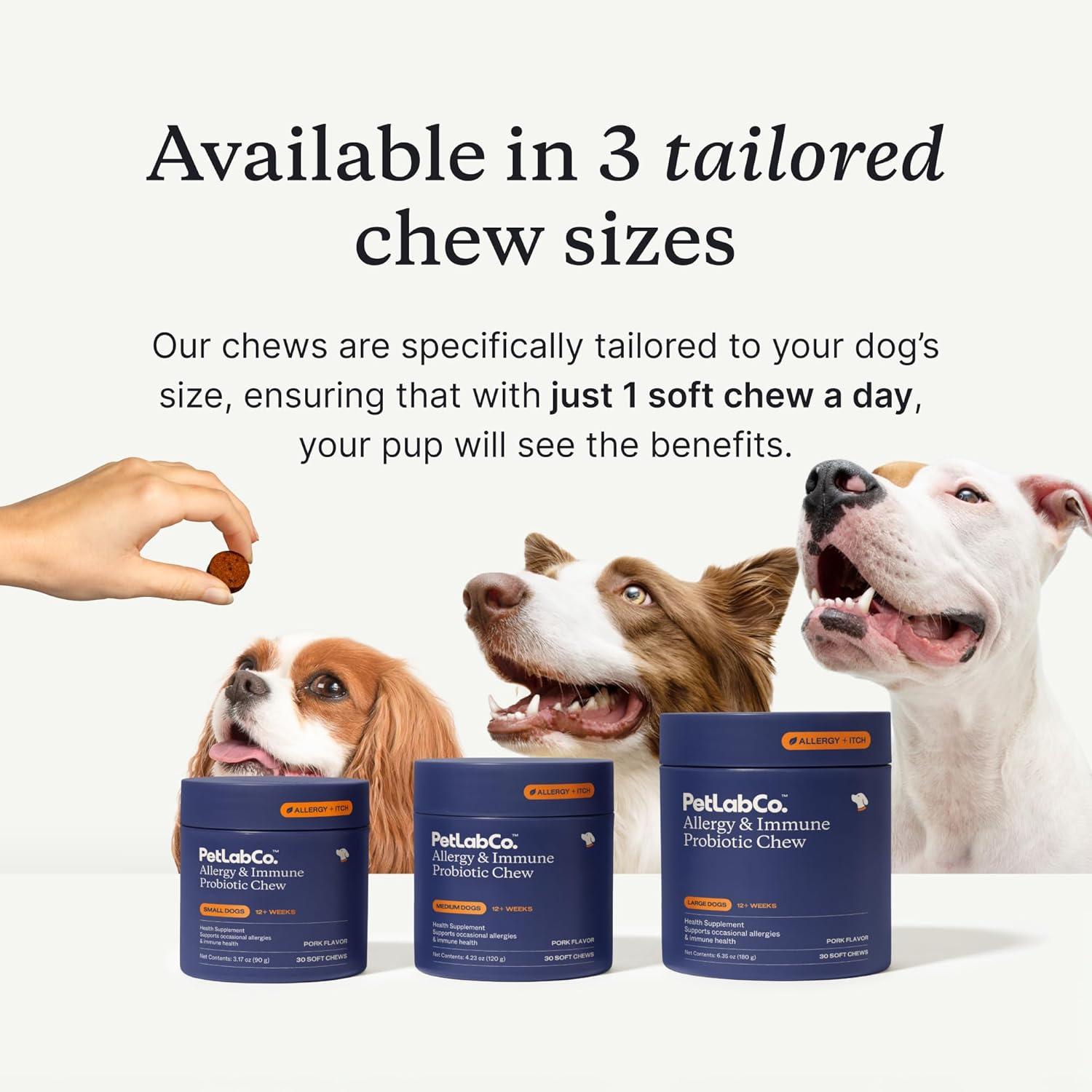 imagePetLab Co Allergy amp Immune Daily Probiotics for Dogs Supports Yeast Production Seasonal Allergies Intermittent Itchiness Gut amp Digestive Health 30 Chews for Small Dogs Packaging May VarySmall Dogs