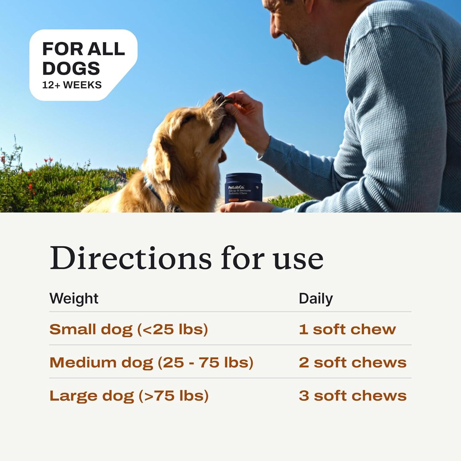 imagePetLab Co Allergy amp Immune Probiotics for Dogs Support Seasonal Allergies Gut amp Digestive Health Pork Flavor 30 Soft Chews Pack of 3Value 3Pack
