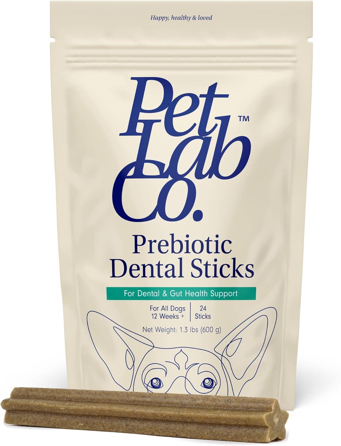 imagePetLab Co Dental Sticks Dog Dental Chews Target Plaque amp Tartar BuildUp at The Source Designed to Maintain Your Dogs Oral Health Keep Breath Fresh and Provide Digestive Help 24 SticksPrebiotic