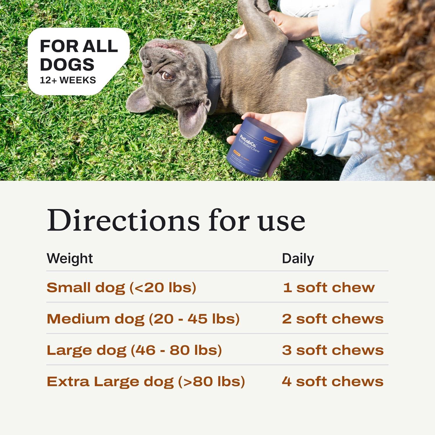 imagePetLab Co Itch Relief Chews Support for Dry Occasionally Itchy Skin amp Coats Formulated with Turmeric Omega 3 amp 6 Honey Packaging May VaryPork