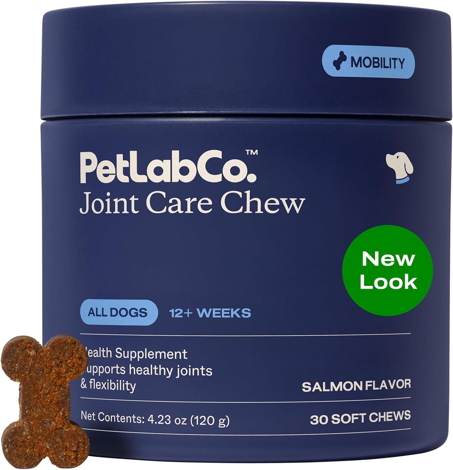 imagePetlab Co Joint Care Chews for Dogs High Levels of Glucosamine Green Lipped Mussels Omega 3 and Turmeric Hip and Joint Supplement for Dogs to Actively Support Mobility Packaging May VarySalmon