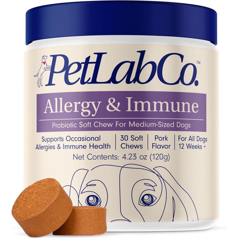 imagePetLab Co Allergy amp Immune Daily Probiotics for Dogs Supports Yeast Production Seasonal Allergies Intermittent Itchiness Gut amp Digestive Health 30 Chews for Small Dogs Packaging May VaryMedium Dogs