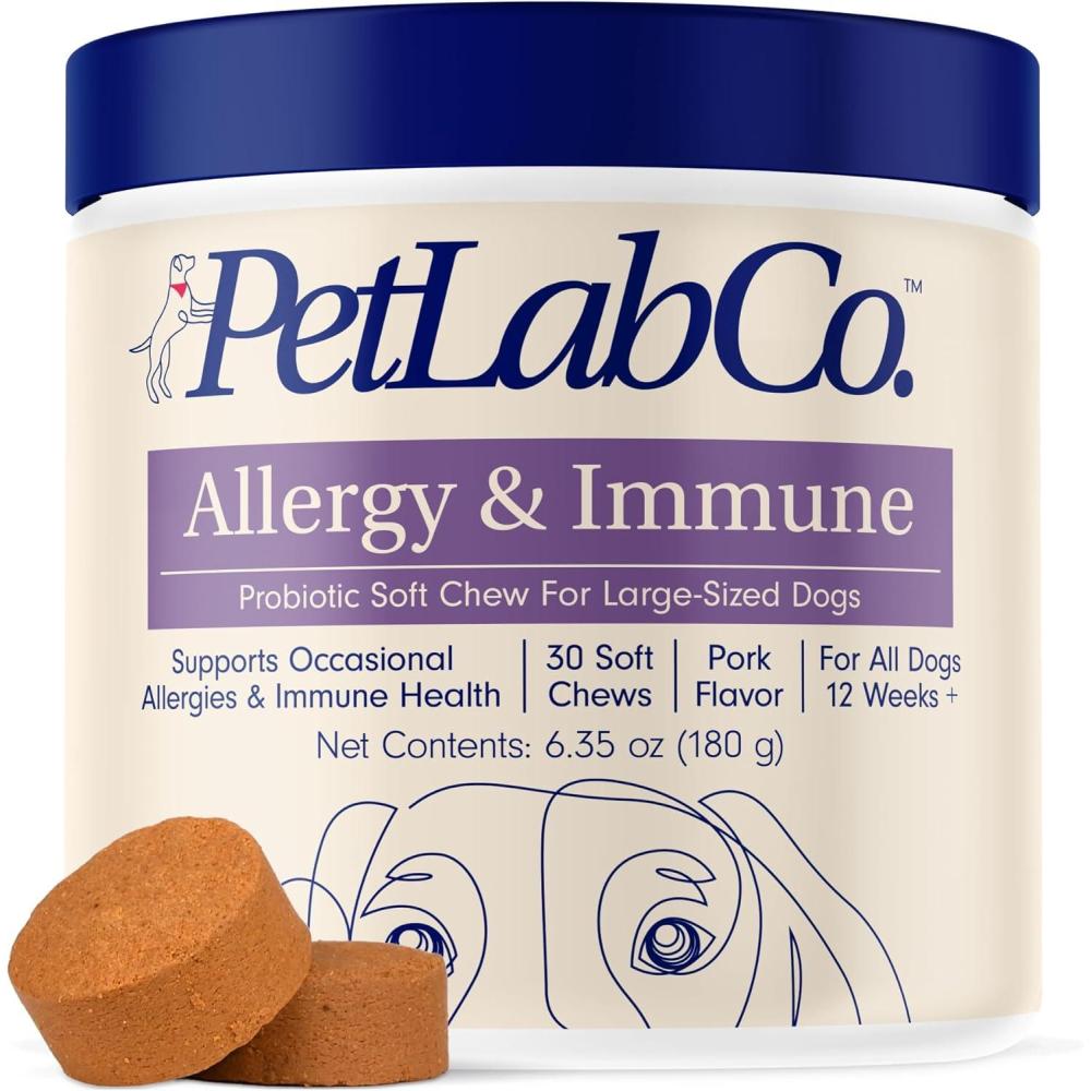 imagePetLab Co Allergy amp Immune Daily Probiotics for Dogs Supports Yeast Production Seasonal Allergies Intermittent Itchiness Gut amp Digestive Health 30 Chews for Small Dogs Packaging May VaryLarge Dogs