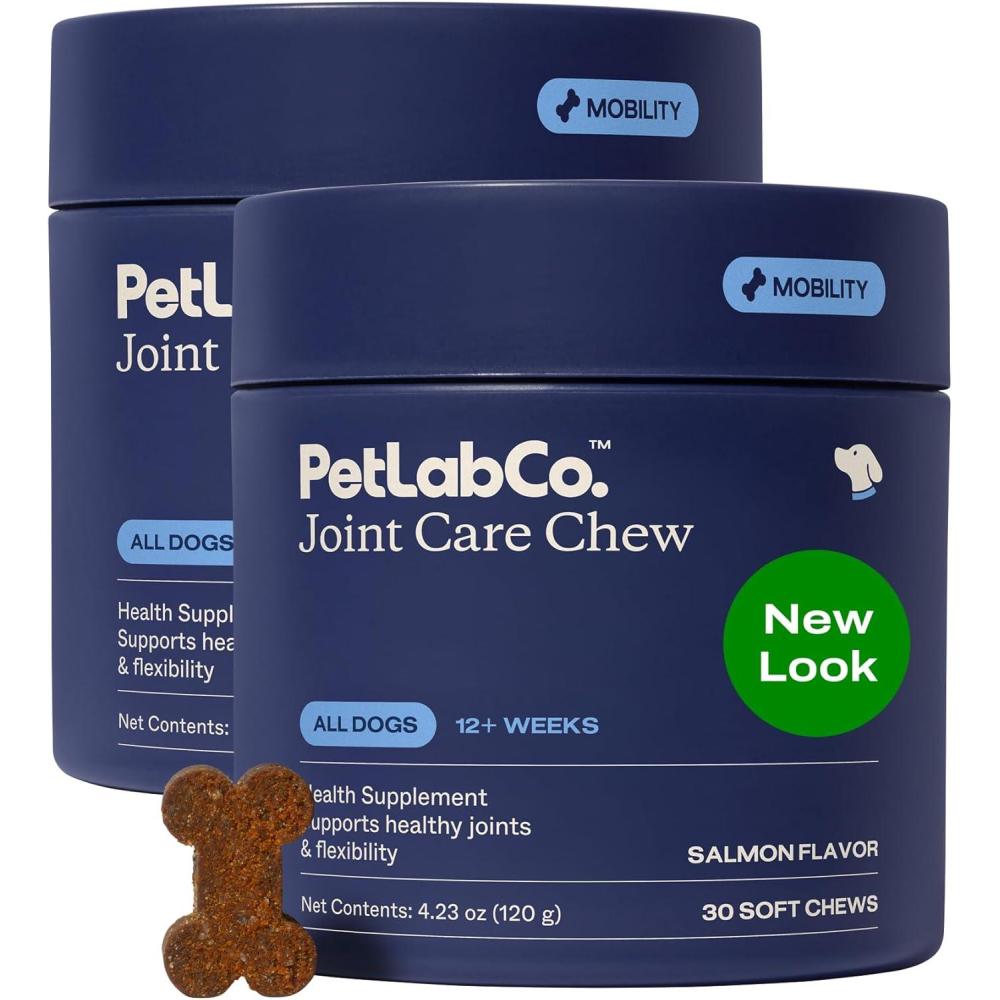 imagePetlab Co Joint Care Chews for Dogs High Levels of Glucosamine Green Lipped Mussels Omega 3 and Turmeric Hip and Joint Supplement for Dogs to Actively Support Mobility Packaging May VarySalmon