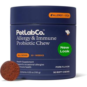 PetLab Co. Allergy & Immune Probiotics for Dogs, Support Seasonal Allergies, Gut & Digestive Health – Pork Flavor – 30 Soft Chews – Pack of 3(Single Pack)