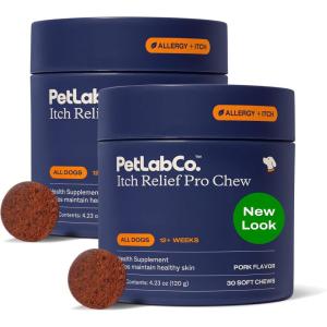 PetLab Co. Itch Relief Chew Pro – Itch Relief Chews for Dogs – Omega 3 for Dogs Itch Supplement – Packed with Beneficial Fatty Acids for Healthy Skin – Seasonal Allergies Support – Packaging May Vary(Pork)