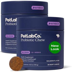 PetLab Co. Probiotics for Dogs, Support Gut Health, Occasional Diarrhea, Digestive Health & Seasonal Allergies – Salmon Flavor – Packaging May Vary – 30 Soft Chews Pack of 2(Value 2-Pack)