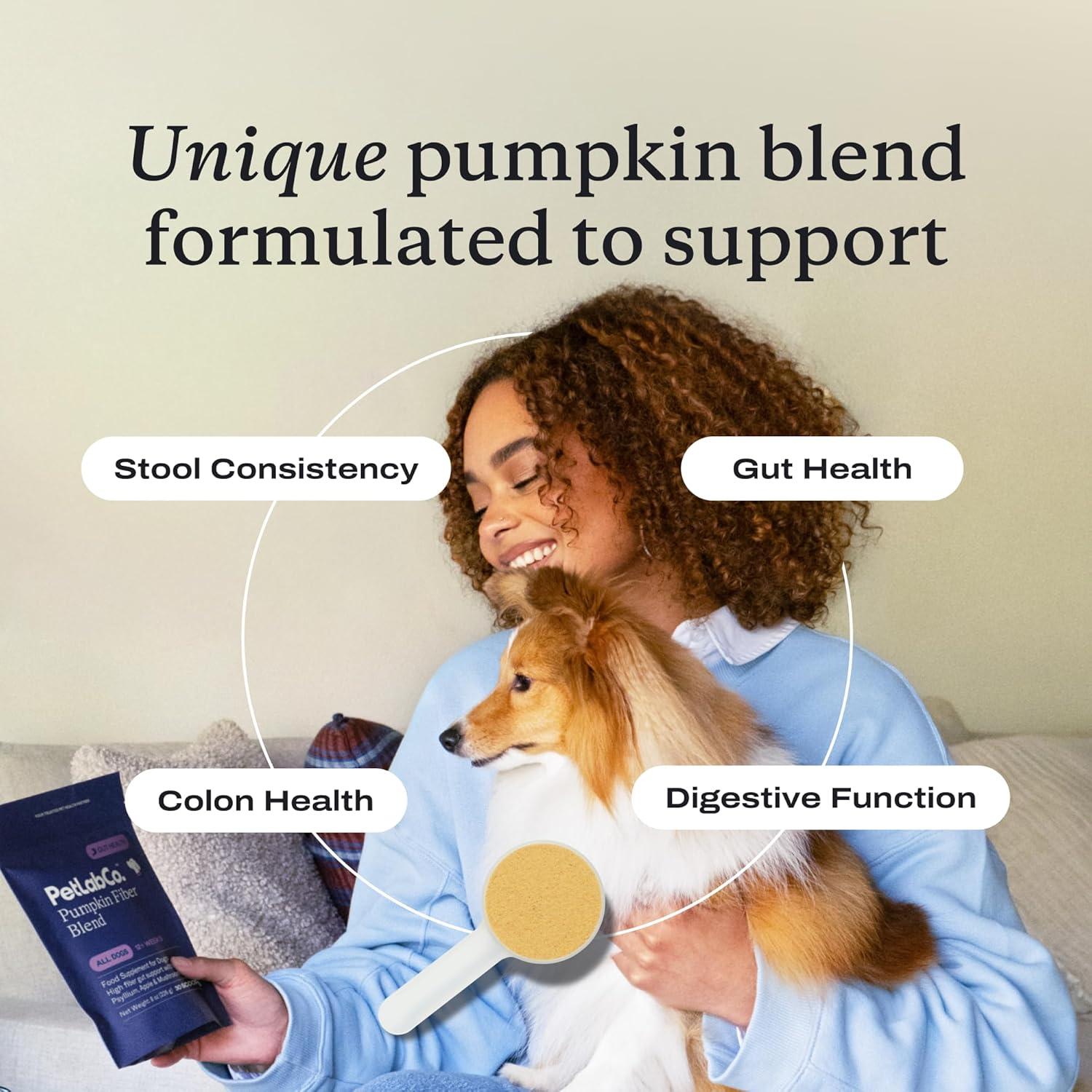 imagePetLab Co Pumpkin Fiber for Dogs Dog Probiotics Powder High Fiber Supplement with Pumpkin Apple Psyllium amp Mushrooms Supports Digestion Gut Health amp Regular Bowel Movements 30 Scoops