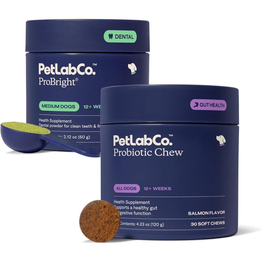 imagePetLab Co Oral Hygiene amp Gut Health Bundle Dental Powder for an Effortless Clean in 1 Scoop for Medium Sized Dogs amp Probiotics for Dogs Supporting Gut Health amp Seasonal Allergies