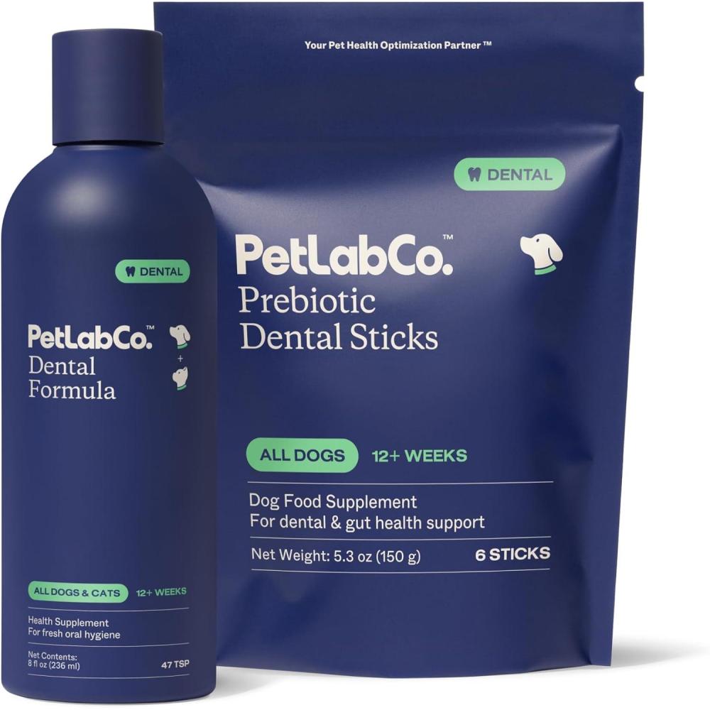 imagePetLab Co Fresh Breath Bundle Dog Dental Formula Targets Tartar amp Promotes Fresh Breath amp Dental Sticks for Dogs Periodontal Tissue Health amp Inulin for Digestive Help 6 Pack