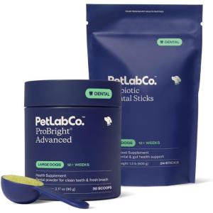 PetLab Co. – Clean Teeth Bundle: Dental Powder for an Effortless Deep Clean in 1 Scoop for Large Dogs & Dental Chew for Delicious Dog Dental Care – Easy to Use – Innovative Formulas