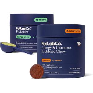 PetLab Co. – Seasonal Allergy Support & Dental Care in One Routine – Allergy & Immune Chews + ProBright Dental Powder for Total Wellness Inside & Out – Small Dogs
